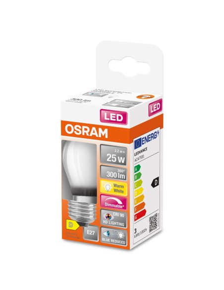 OSRAM - 4099854084195 - LED CLASSIC OSRAM Superstar DIM CLP25 Verre Dépoli 927 E27 2,2W 300lm IRC90