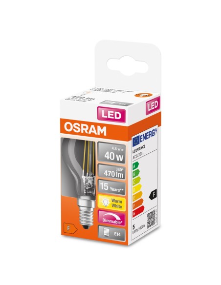 OSRAM - 4058075437029 - LED SUPERSTAR CL P  FIL 40 dim  4,5W/827 E14