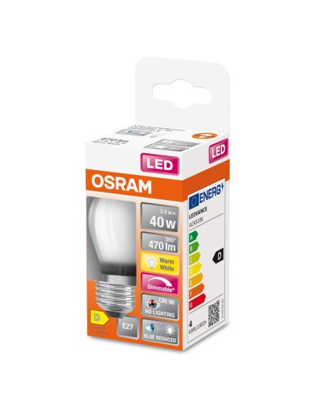 OSRAM - 4058075603110 - LED SUPERSTAR+ Sphérique dépoli variable variable 3,4W=40 E27 ch