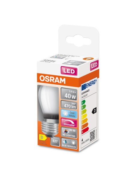 OSRAM - 4058075603134 - LED SUPERSTAR+ Sphérique dépoli variable variable 3,4W=40 E27 froid