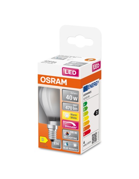 OSRAM - 4058075603196 - LED SUPERSTAR+ Sphérique dépoli variable variable 3,4W=40 E14 ch