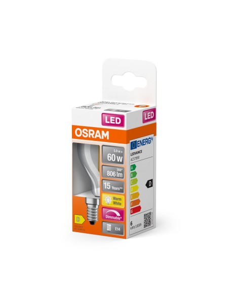 OSRAM - 4058075447875 - OSRAM LED FIL DIM CLP60 Claire 827 E14 6,5W 806lm Verre