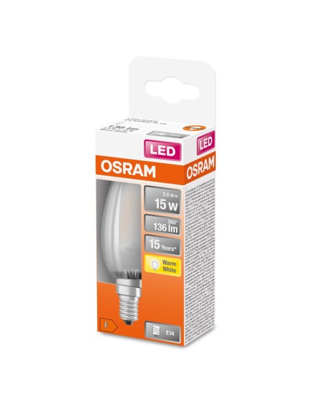 OSRAM - 4058075434189 - LED CLASSIC OSRAM STAR CLB15 Verre Dépoli E14 1,5W 827 136lm