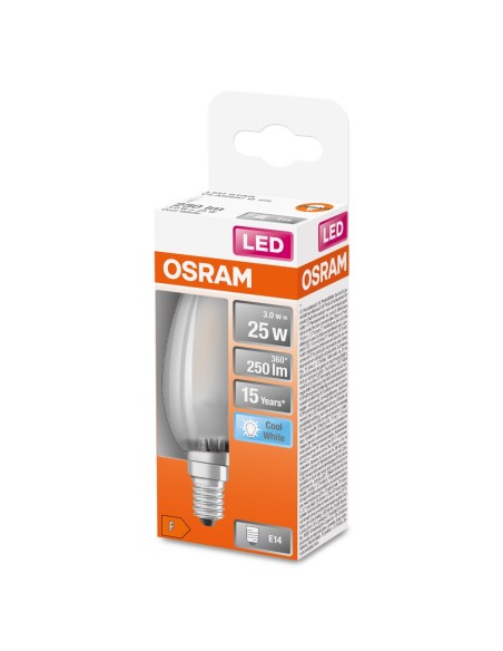 OSRAM - 4058075436466 - LED CLASSIC OSRAM STAR CLB25 Verre Dépoli E14 2,5W 840 250lm