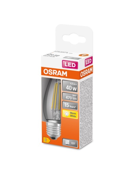 OSRAM - 4058075435223 - LED STAR CL B  FIL 40 non-dim  4W/827 E27