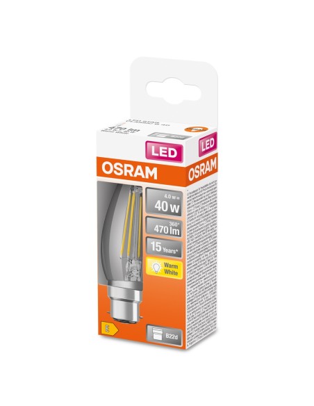 OSRAM - 4058075437166 - LED STAR CL B  FIL 40 non-dim  4W/827 B22d