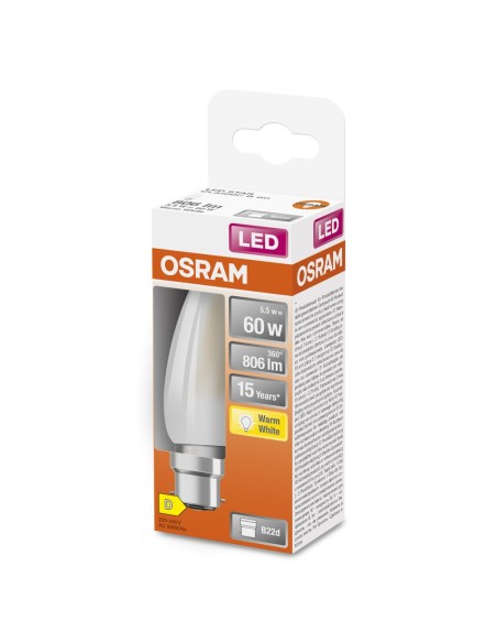 OSRAM - 4058075654495 - LED CLASSIC OSRAM STAR CLB60 Verre Dépoli B22d 5,5W 827 806lm