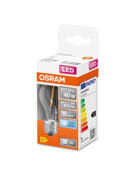 OSRAM - 4058075435148 - LED CLASSIC OSRAM Superstar CLP40 Verre Clair E27 4W 840 470lm