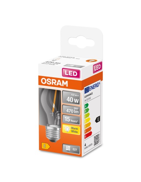 OSRAM - 4058075435162 - LED CLASSIC OSRAM FIL CLP40 Verre Clair 827 E27 4W 470lm