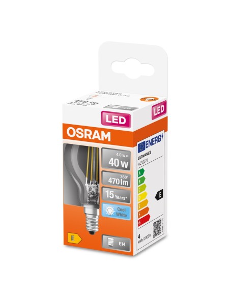 OSRAM - 4058075435209 - LED CLASSIC OSRAM Superstar CLP40 Verre Clair E14 4W 840 470lm