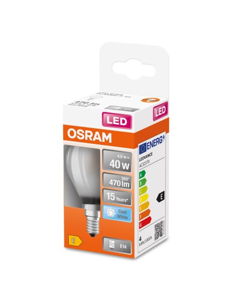 OSRAM - 4058075437081 - LED CLASSIC OSRAM FIL CLP40 Verre Dépoli 840 E14 4W 470lm