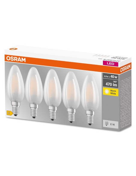 OSRAM - 4058075090682 - LOT5 LED BASE FLAM VERRE DEP4W=40WE14OSR