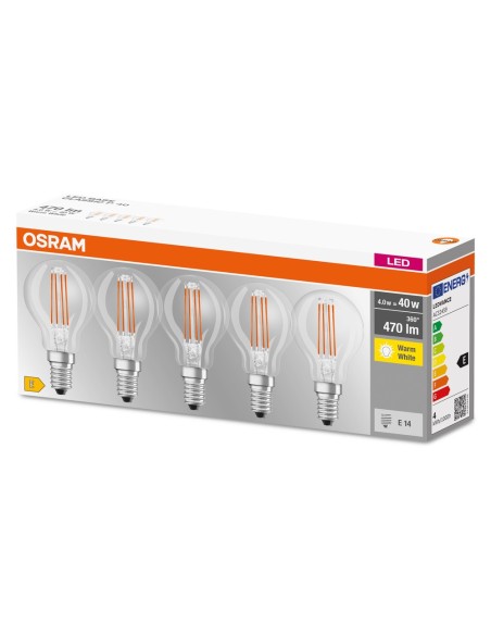 OSRAM - 4058075090668 - LOT5 LED BASE SPH CL FIL 4=40W E14CH OSR