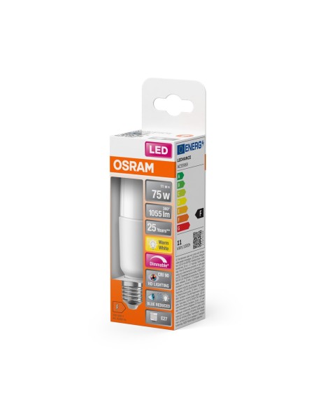 OSRAM - 4058075611542 - Stick LED SUPERSTAR+ dépoli avec radiateur 11W=75 E27 chaud