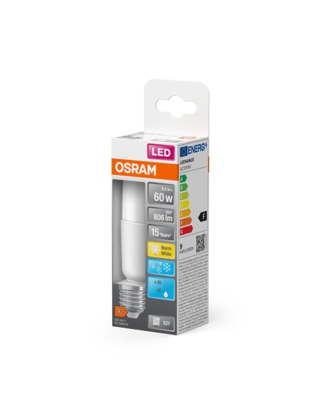 OSRAM - 4058075059153 - LED CLASSIC OSRAM STAR Stick60 Dépolie E27 8W 827 806lm