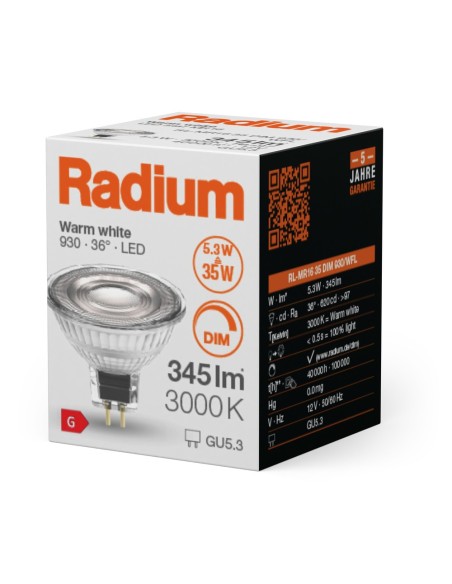 RADIUM - 4008597207419 - RLMR16D3536 5,3W/930 12V GU5.3 10X1RDIUM