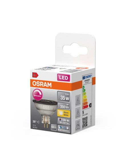 OSRAM - 4058075613201 - Spot MR16 LED SUPERSTAR+ 36° verre variable 5W=35 GU5.3 chaud