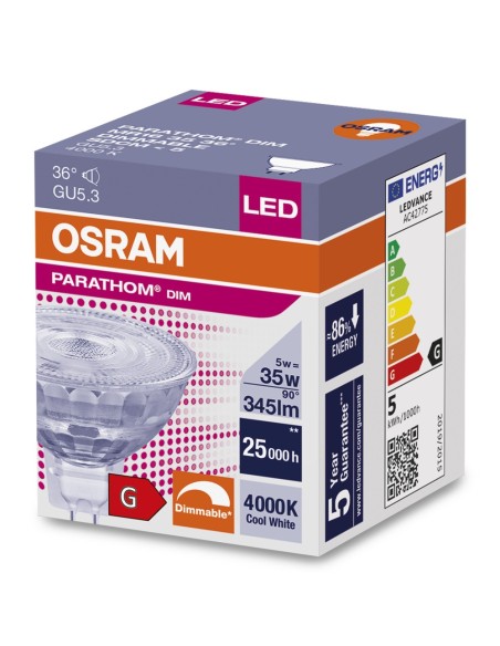 OSRAM - 4058075796553 - PARATHOM DIM MR16 35 940 36° GU5.3 5W 345lm OSRAM