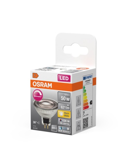 OSRAM - 4058075613249 - Spot MR16 LED SUPERSTAR+ 36° verre variable 8W=50 GU5.3 chaud