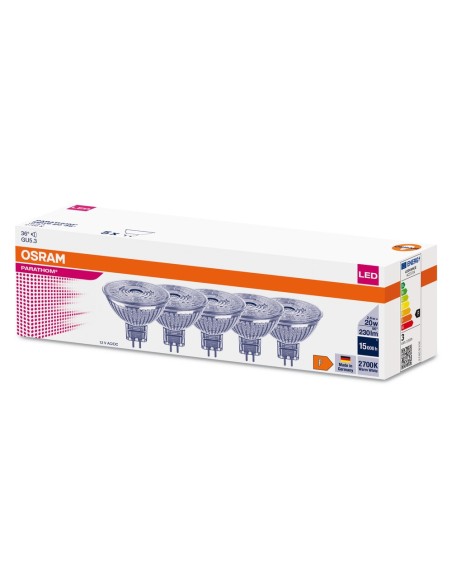 OSRAM - 4099854042768 - OSRAM LED Parathom MR16 20 827 GU5.3 36° 2,6W 230lm x5