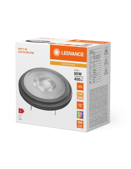 LEDVANCE - 4099854048920 - LED SPOT LEDVANCE SUP AR111 50 GlowDim 40° G53 7,2W 450lm IRC90 1800…2700K