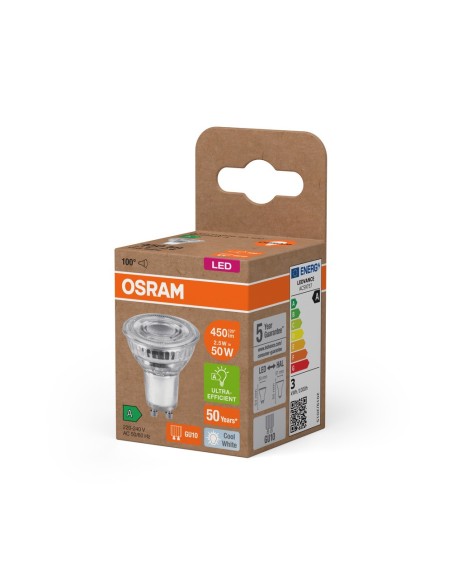 OSRAM - 4099854267789 - LED SPOT OSRAM PAR16 35 énergie A 840 100° GU10 2.5W 450lm Verre