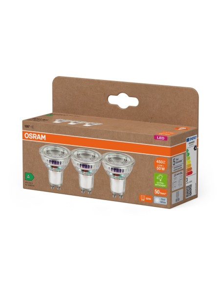 OSRAM - 4099854277924 - LED SPOT OSRAM PACK X3 PAR16 35 énergie A 840 100° GU10 2.5W 450lm Verre