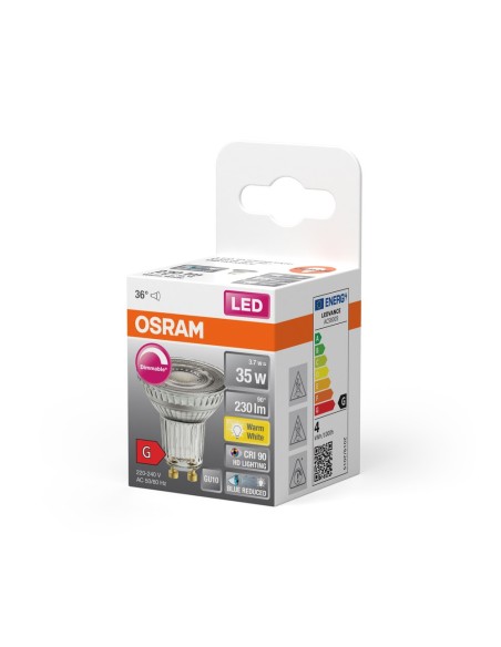 OSRAM - 4058075613041 - Spot PAR16 SUPERSTAR+ LED 36° verre variable 3,7W=35 GU10 chaud