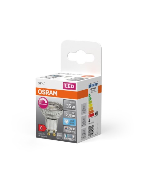 OSRAM - 4058075613065 - Spot PAR16 SUPERSTAR+ LED 36° verre variable 3,7W=35 GU10 froid