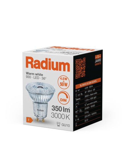 RADIUM - 4008597207532 - RLPAR16D5036 4,5W/930 230V GU1010X1RDIUM