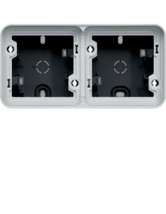Cubyko boîte double horizontale composable vide, gris ip55