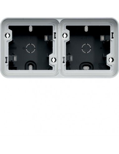 Cubyko boîte double horizontale composable vide, gris ip55