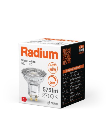 RADIUM - 4008597207556 - RLPAR16D8036 8,3W/927 230V GU1010X1RDIUM