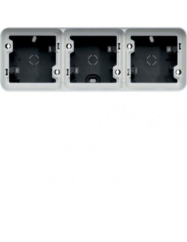 Cubyko boîte triple horizontale vide composable gris