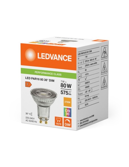 LEDVANCE - 4099854234866 - LED SPOT LEDVANCE P PAR16 80 36DDIM7W 575lm 927 GU10 IRC90