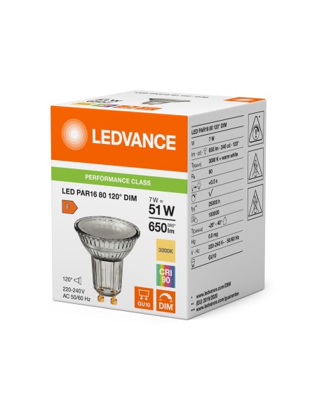 LEDVANCE - 4099854241932 - LED SPOT LEDVANCE P PAR16 80 120DDIM7W 575lm 930 GU10 IRC90