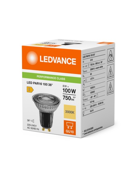 LEDVANCE - 4099854234927 - LED SPOT LEDVANCE P PAR16 100 36DDIM8W 750lm 927 GU1 0IRC90