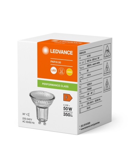 LEDVANCE - 4099854067891 - LED SPOT LEDVANCE PFM PAR16 50 830 36° GU10 4,3W 350lm Verre