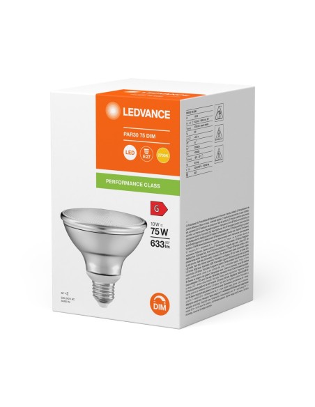 LEDVANCE - 4099854071195 - LED SPOT LEDVANCE PFM PAR30 75 DIM 927 36° E27 10W 633lm IRC90 Verre