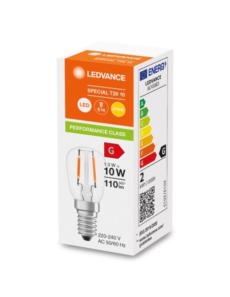 LEDVANCE - 4099854066108 - LED SPECIAL LEDVANCE PFM T26 10 Verre Clair E14 1,3W 827 110lm