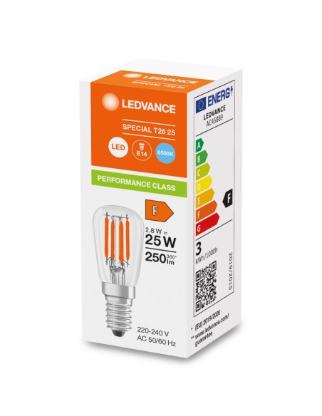 LEDVANCE - 4099854066498 - LED SPECIAL LEDVANCE PFM T26 25 Verre Clair E14 2,8W 865 250lm