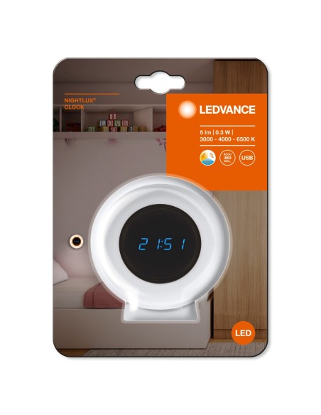 LEDVANCE - 4058075757721 - LDV NightLux Clock Blanc