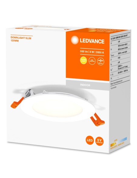 LEDVANCE - 4058075573079 - LDV DL SLIM 120MM 8W 3000K 230V WT      LEDVANCE