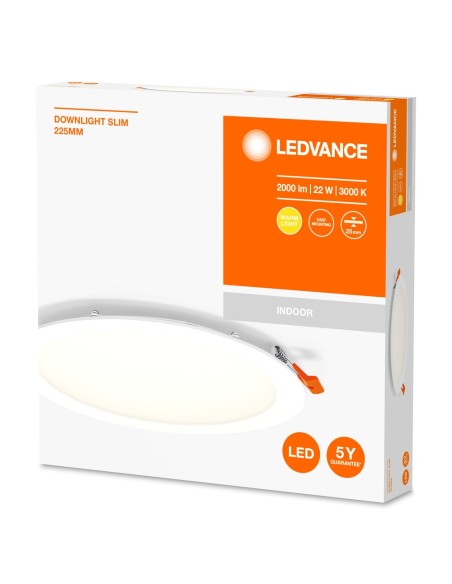 LEDVANCE - 4058075573093 - LDV DL SLIM 225MM 22W 3000K 230V WT     LEDVANCE