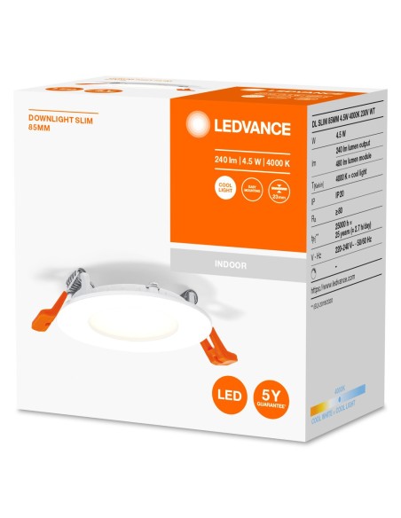 LEDVANCE - 4058075573116 - LDV DL SLIM 85MM 4W 4000K 230V WT       LEDVANCE