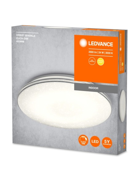 LEDVANCE - 4058075633155 - LDV ORBIS SPARKLE 400mm Click Dim 24W 2000lm 3000K Blanc Plafonnier LEDVANCE