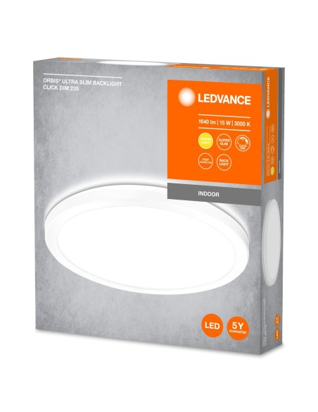 LEDVANCE - 4058075752825 - LDV ORBIS UltraSlim 235mm ClickDim 15W/3000K 1000lm Blanc Plafionnier LEDVANCE