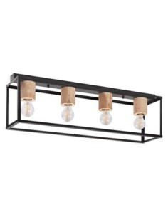 LEDVANCE - 4058075759022 - LDV Decor NAIROBI PLAFON E27 Bois Noir  Ledvance