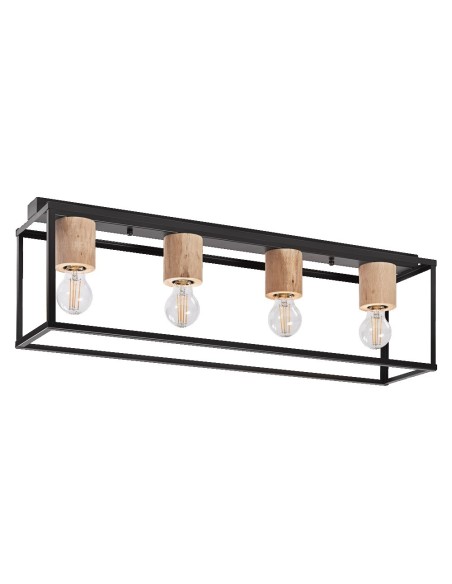 LEDVANCE - 4058075759022 - LDV Decor NAIROBI PLAFON E27 Bois Noir  Ledvance