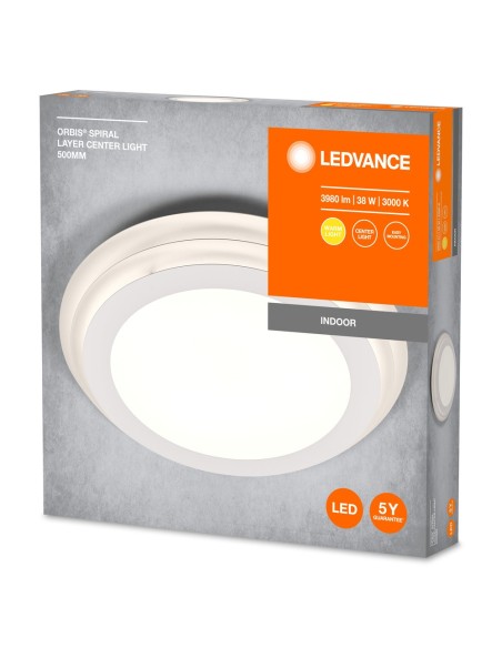 LEDVANCE - 4099854093296 - ORBIS SPIRAL LAYER PLAFONNIER 500mm 38W CHAUD Blanc